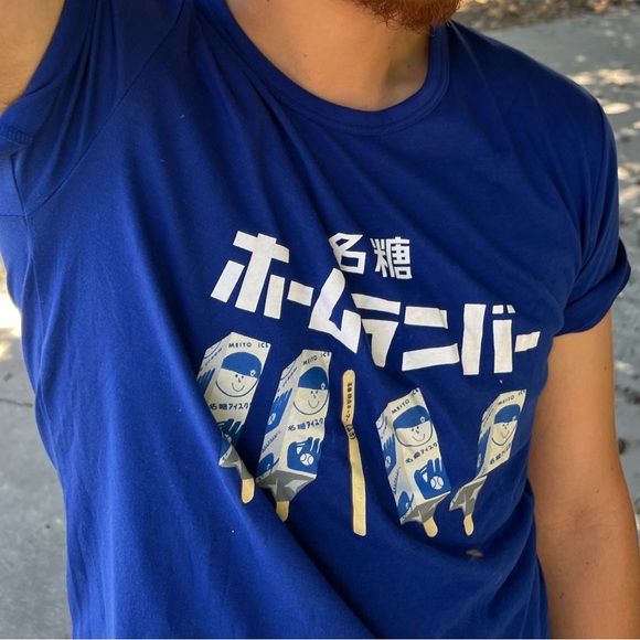 JAPAN SWEET FAMOUS CANDY COMPANY MEN CARTOON T SHIRT POPSICLE POP ICE CREAM BAR - Picture 4 of 16